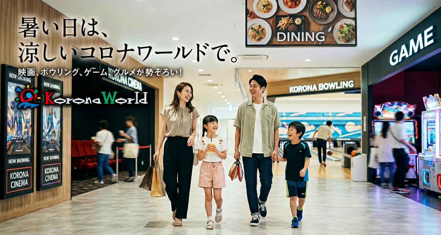 暑い日は、涼しいコロナワールドへ。映画・ボウリング・ゲームで一日遊ぼう！